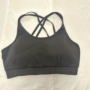 Women's Black Strappy Sports Bra
